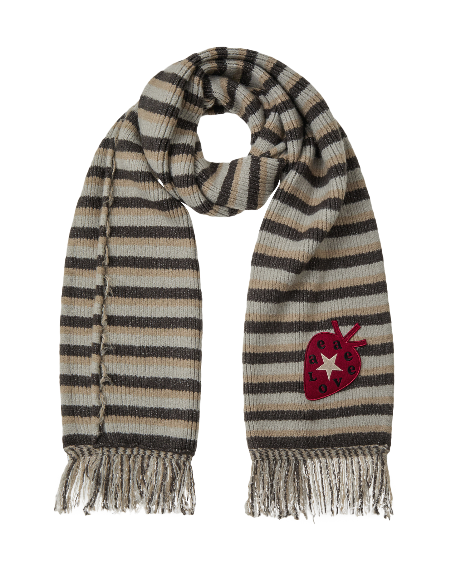 【aeae】 STRIPE TASSEL MUFFLER