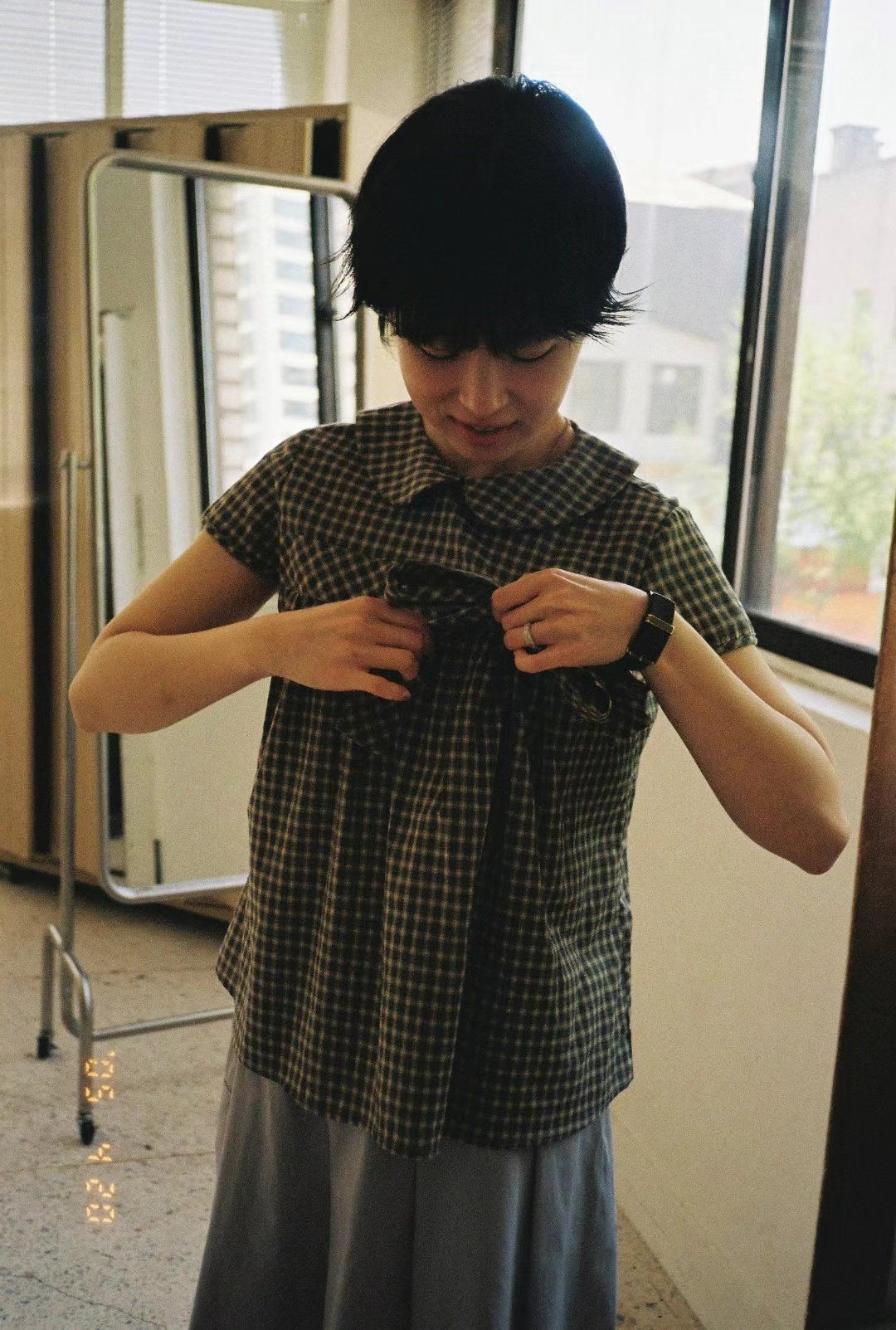 格仔娃娃領恤衫 Checkered Peter Pan Collar Shirt
