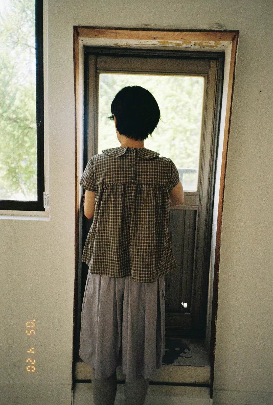 格仔娃娃領恤衫 Checkered Peter Pan Collar Shirt