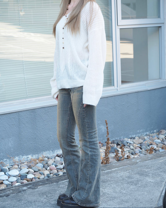 V-neck Cable Soft Wool Knit