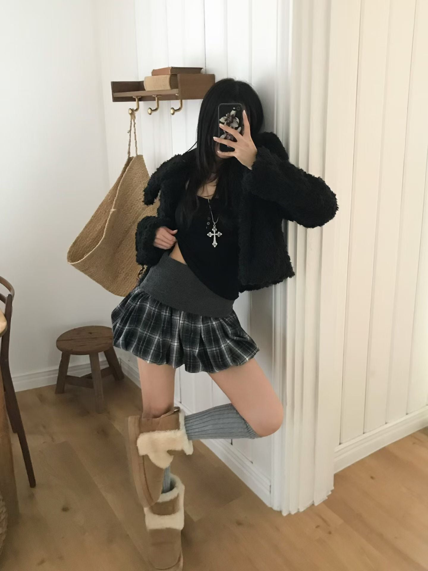 Checkered Ballon Skirt