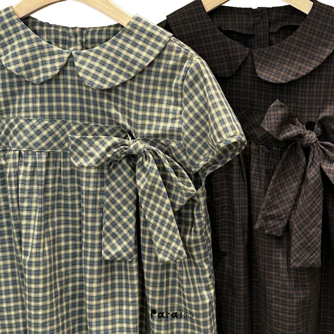 格仔娃娃領恤衫 Checkered Peter Pan Collar Shirt