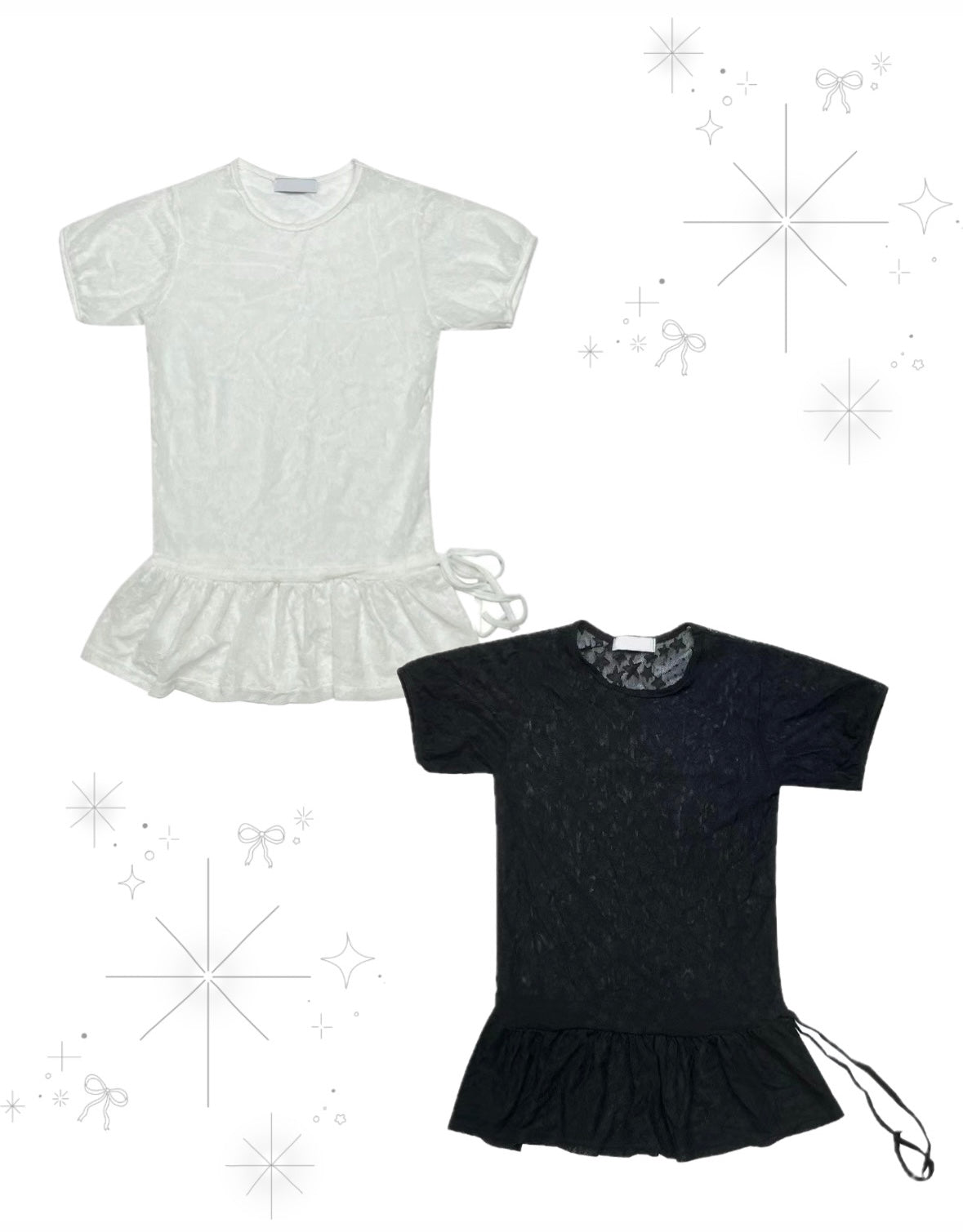 星星裙擺短袖透視 Star Hem Short Sleeve See-through
