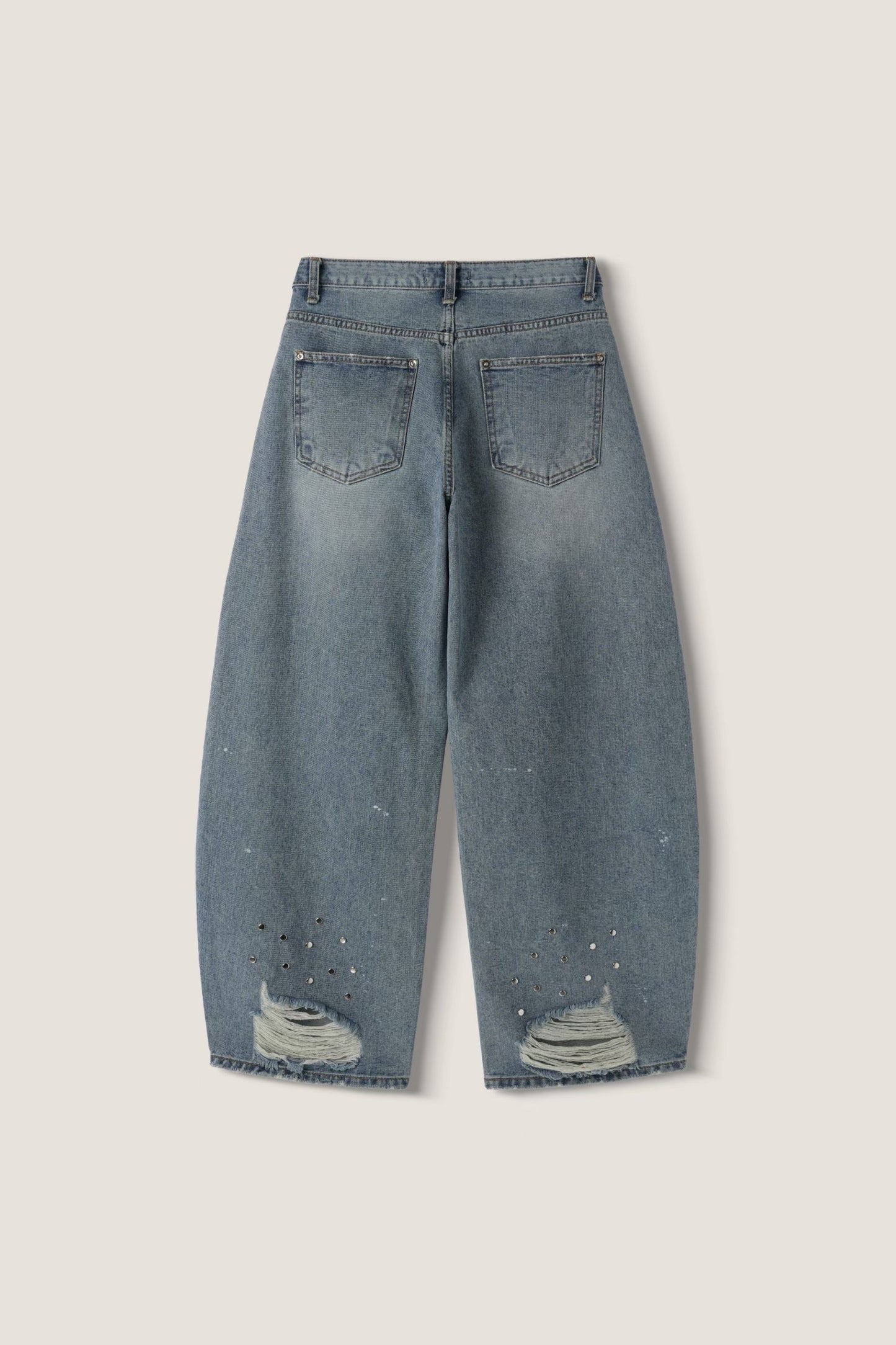 Distressed Wide-leg Jeans