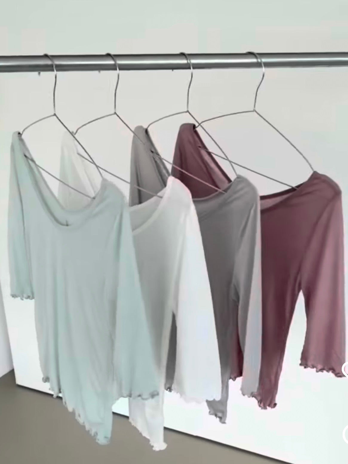 3/4 Sleeve Tencel Lettuce-Trim Top