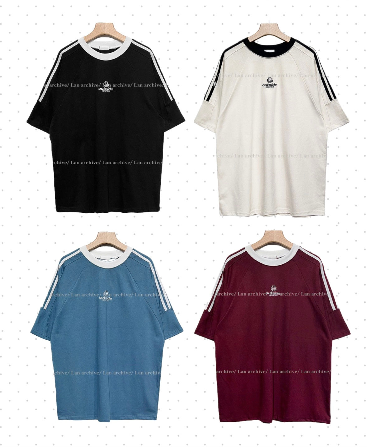 三間短䄂上衣 Striped Short Sleeved