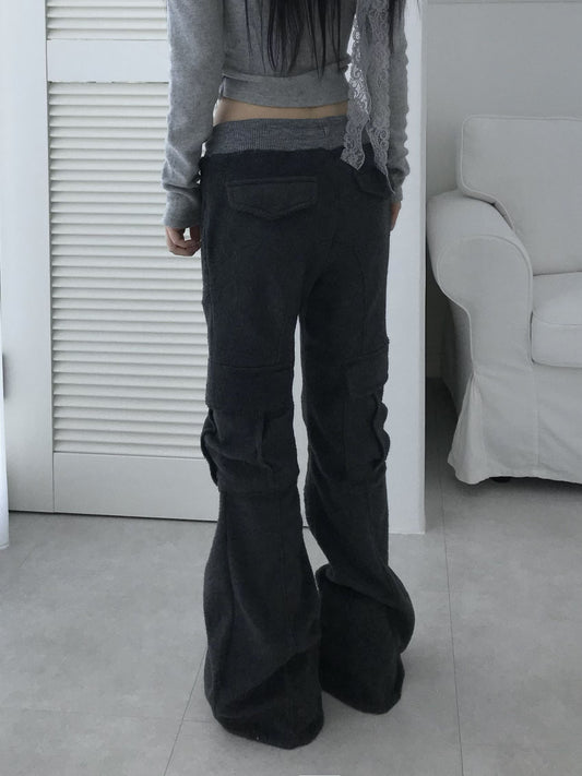 Colour-block Flare Pants