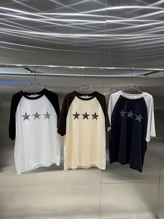 豹紋星星牛角短袖寬鬆上衣 Leopard Star Raglan Short-sleeves