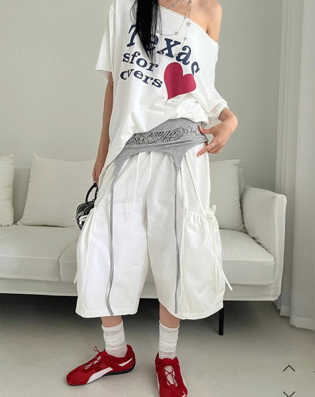 蝴蝶結綁帶口袋五分褲 Ribbon-tie Pocket Midi Pants
