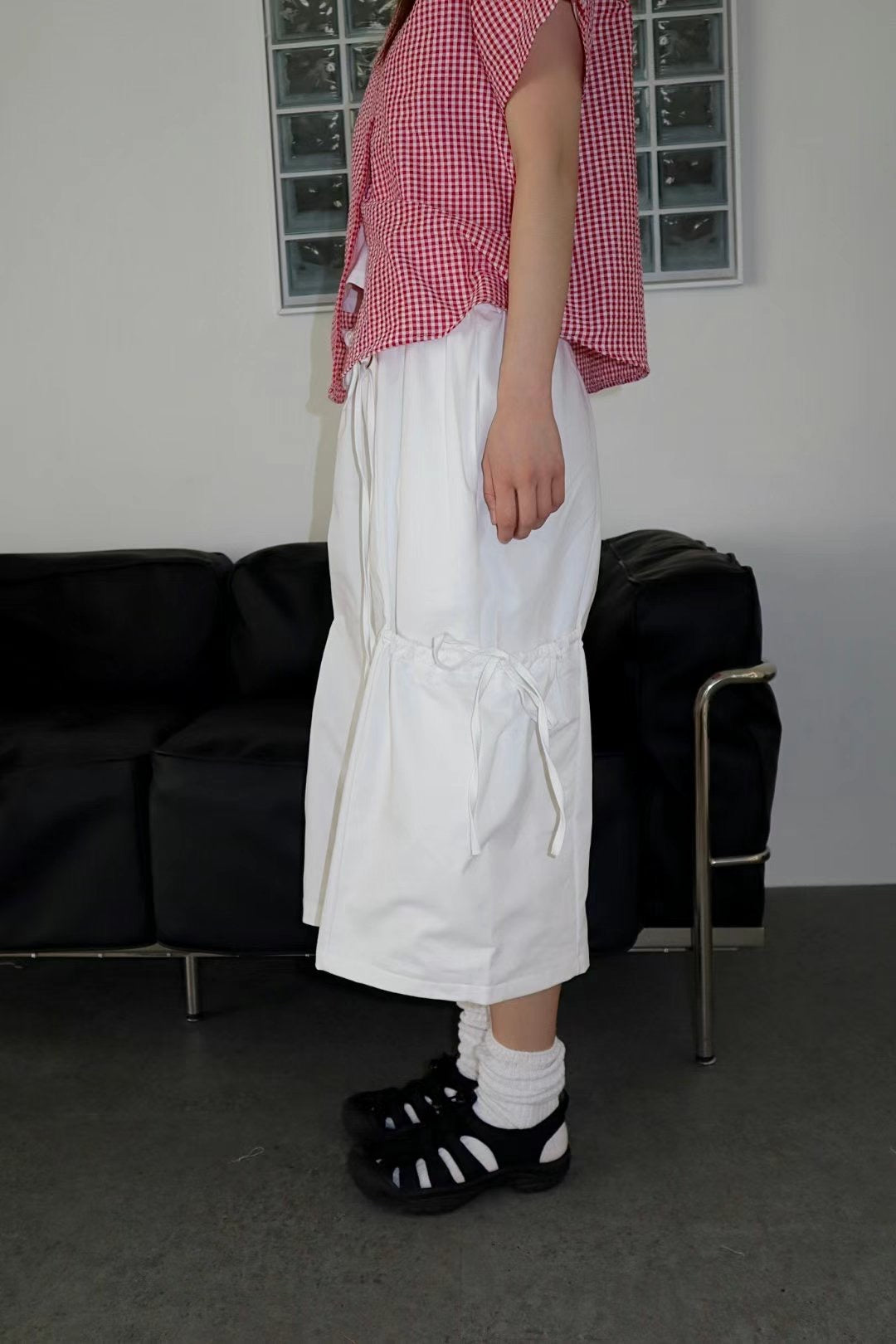 蝴蝶結綁帶口袋五分褲 Ribbon-tie Pocket Midi Pants
