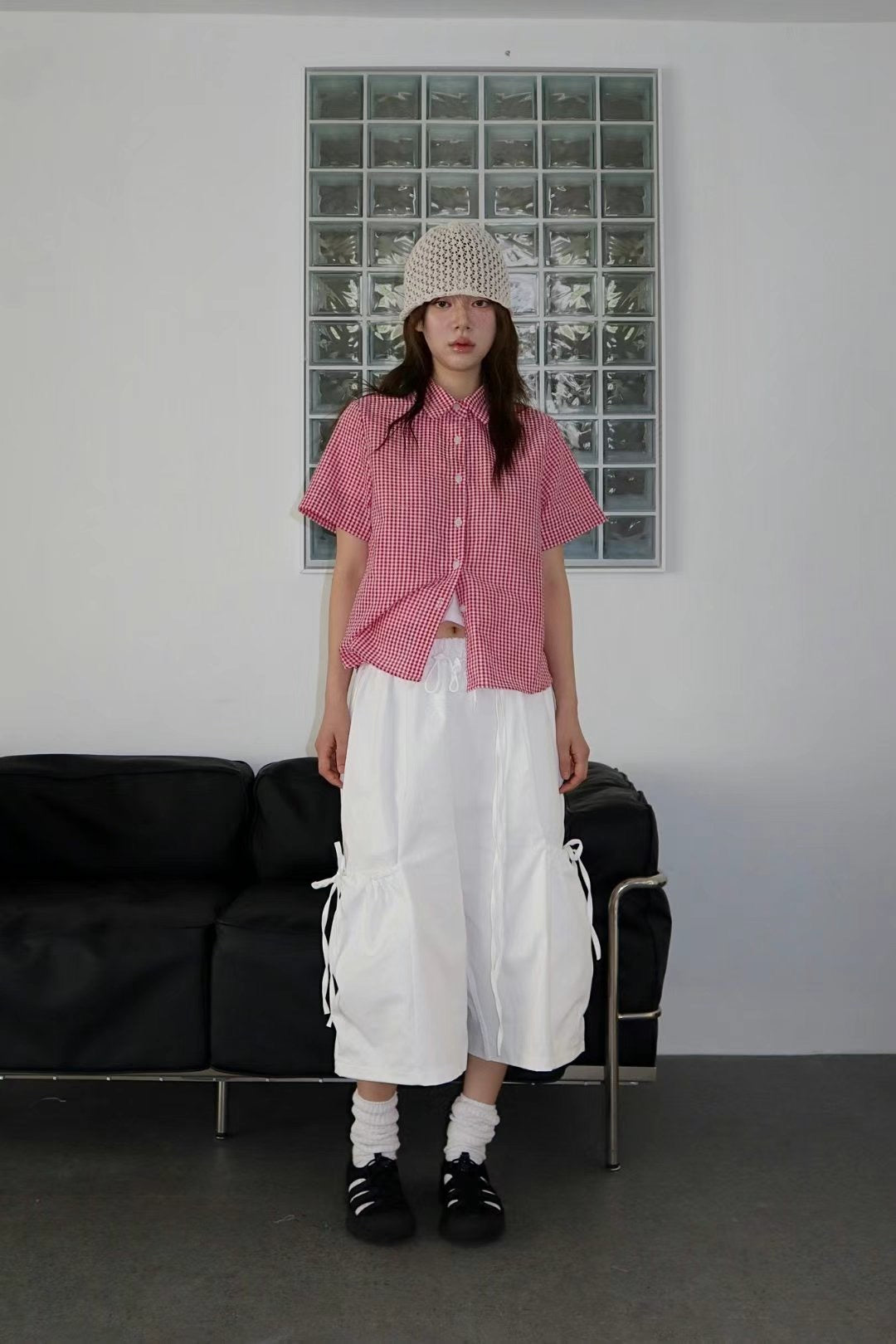 蝴蝶結綁帶口袋五分褲 Ribbon-tie Pocket Midi Pants