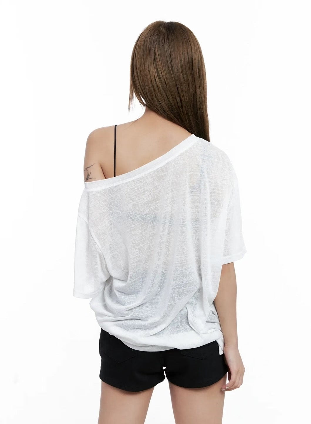 透視斜肩上衣 See-through Off-shoulder
