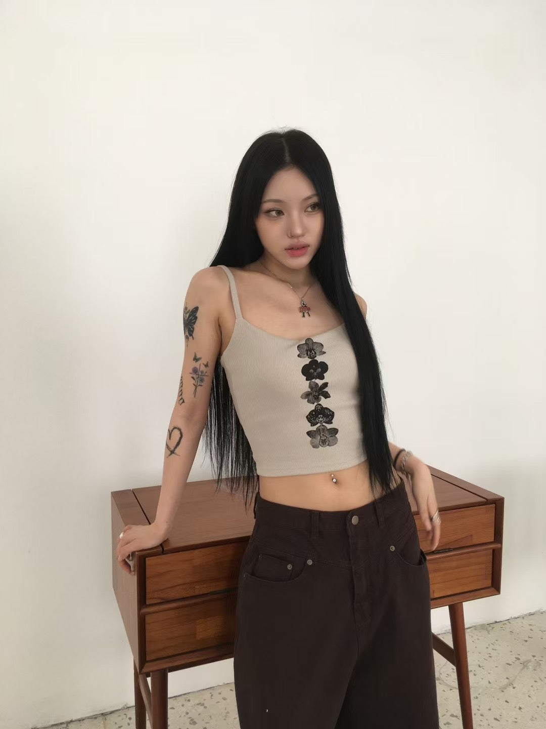 復古花花背心 (連pad) Flower Camisole