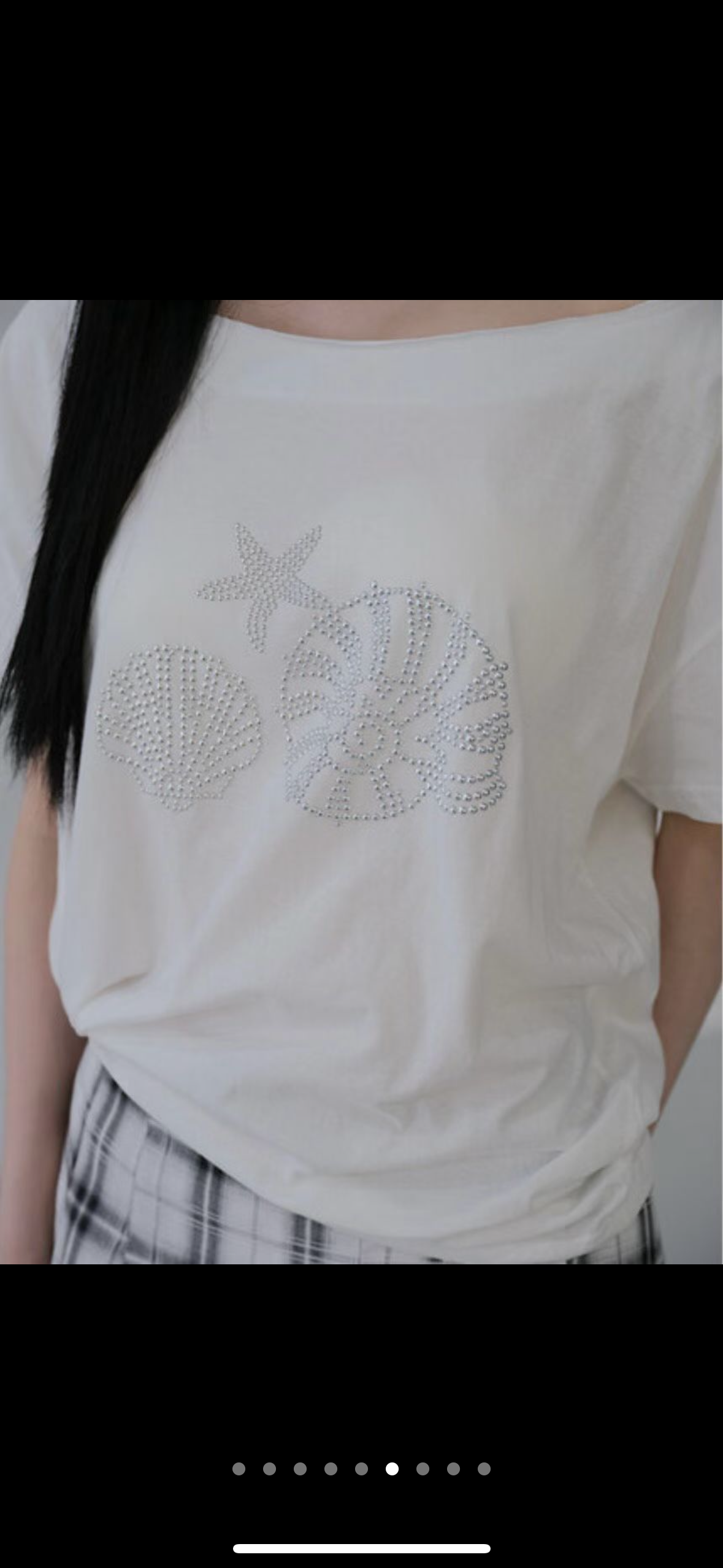 閃石貝殼海星斜肩上衣 Seashell Beads Off-shoulder