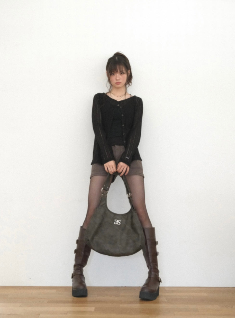 【as'' on】RICKY SHOULDER BAG | Crack Brown