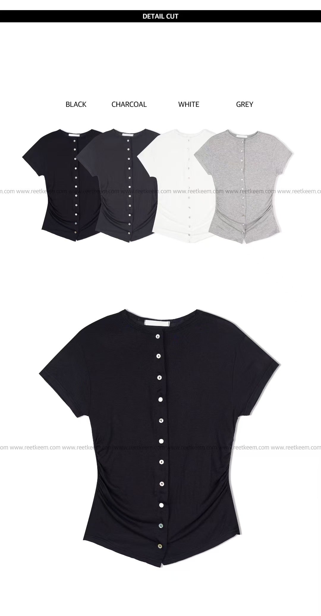 鈕扣短袖上衣 Button Short-sleeeved Top
