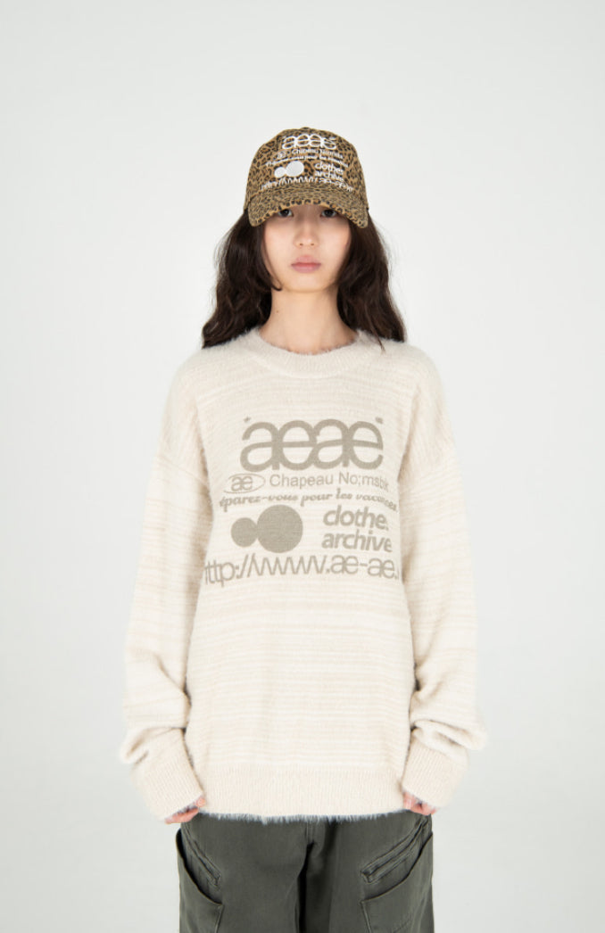 【AEAE】WEB LOGO LEOPARD CAP | Mustard