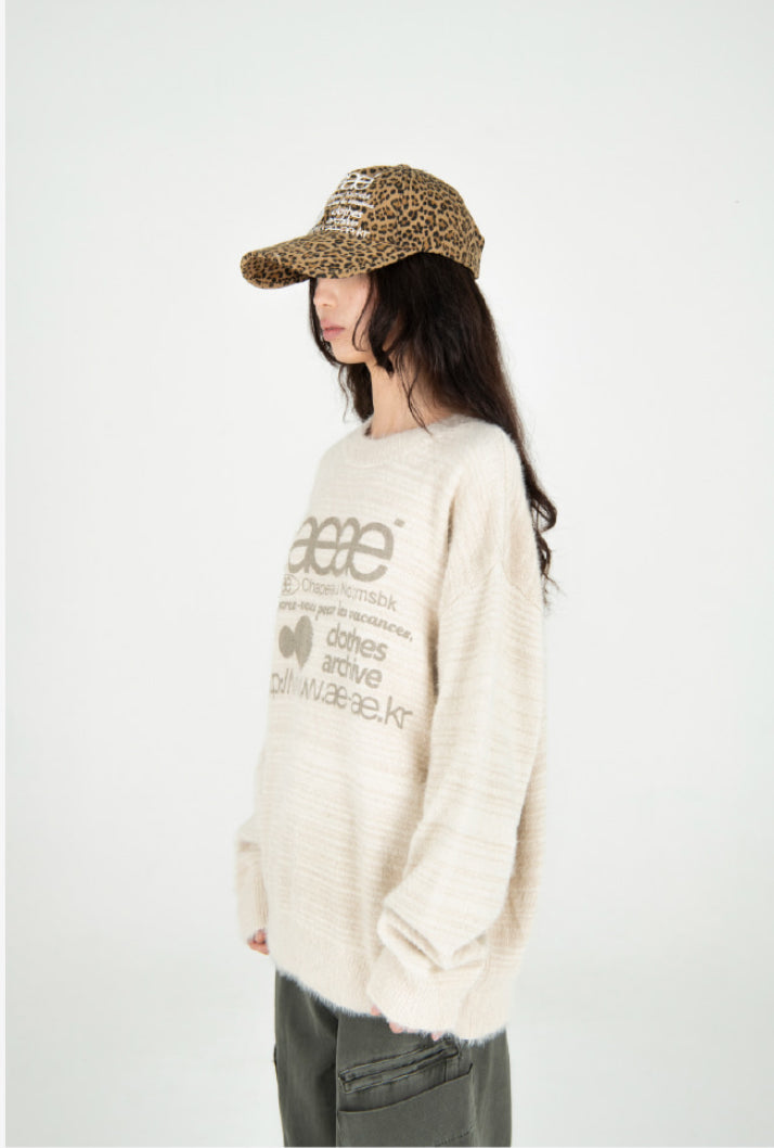 【AEAE】WEB LOGO LEOPARD CAP | Mustard