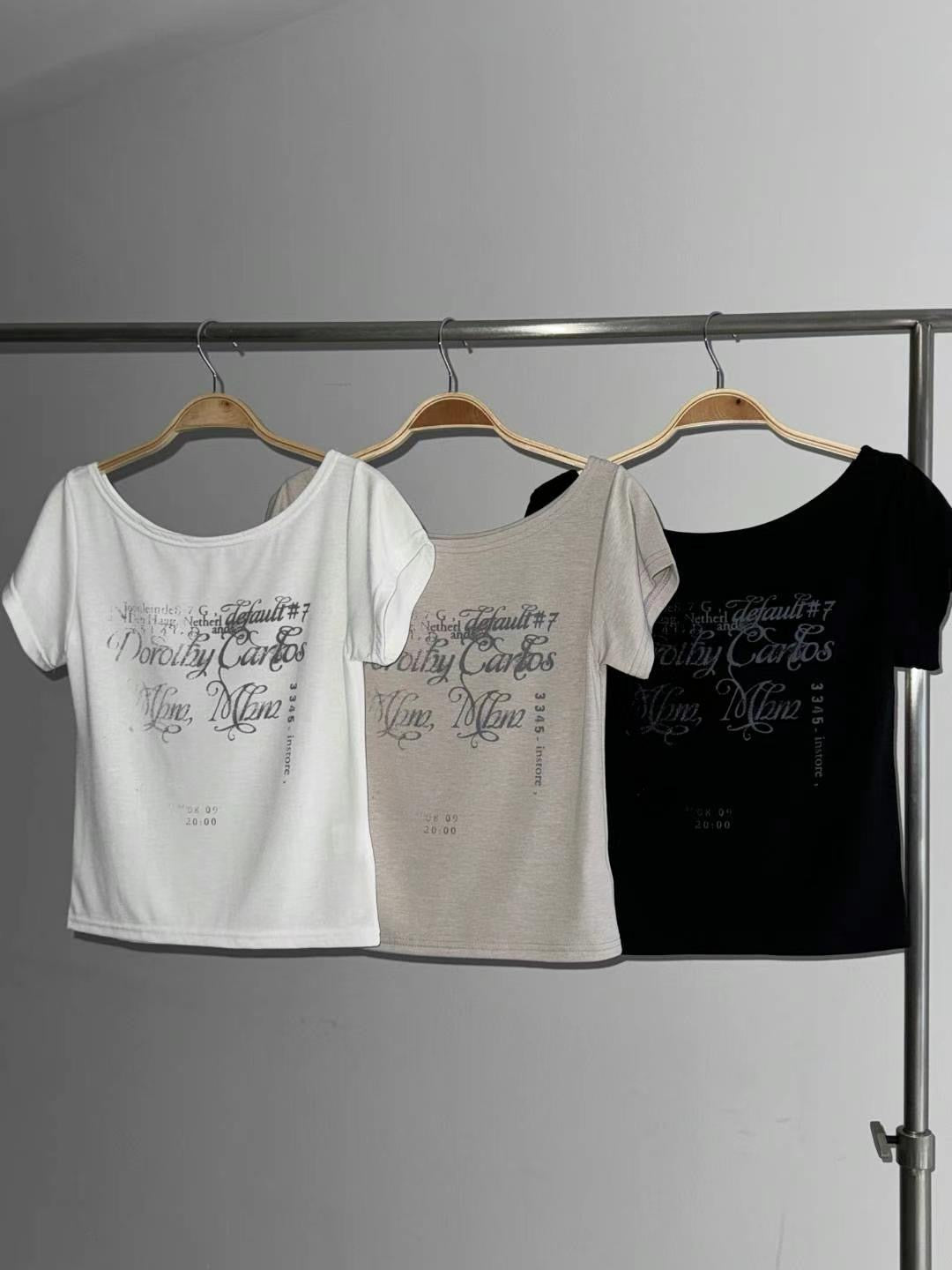 Calligraphy Off-shoulder Top