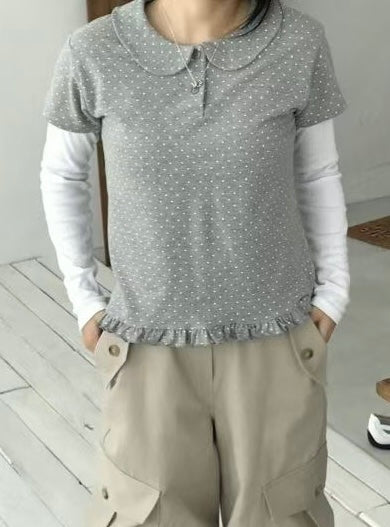 娃娃領波點短袖 Polka Dot Doll Short-sleeves