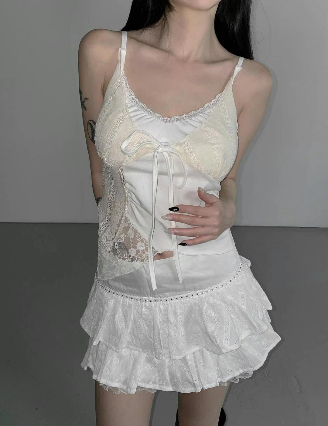 蕾絲蝴蝶結吊帶背心 Lace Ribbon Camisole