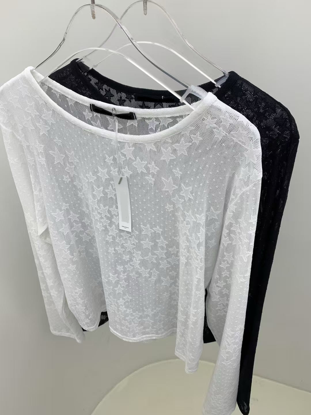 Star Lace Long-sleeve See-through