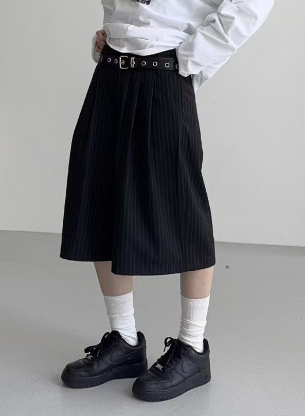 間條西装五分褲 Striped Suiting Midi Trousers