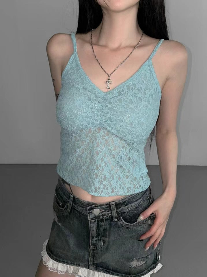 蕾絲V領背心 Lace V-neck Vest