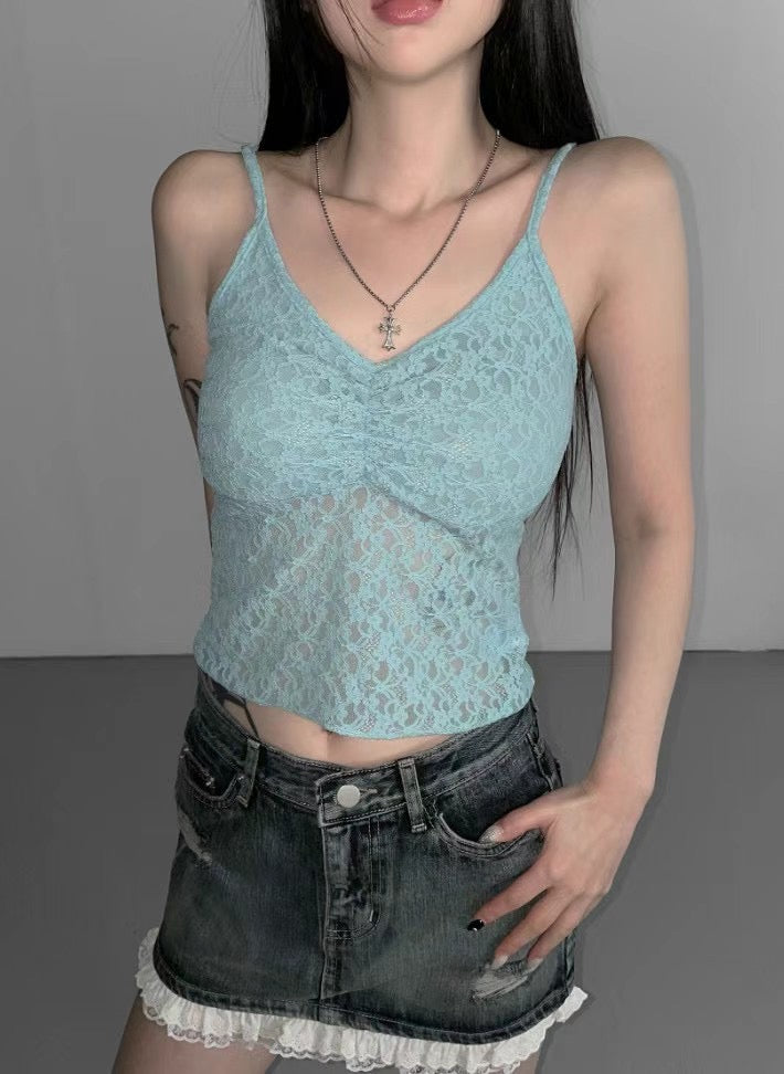 蕾絲V領背心 Lace V-neck Vest