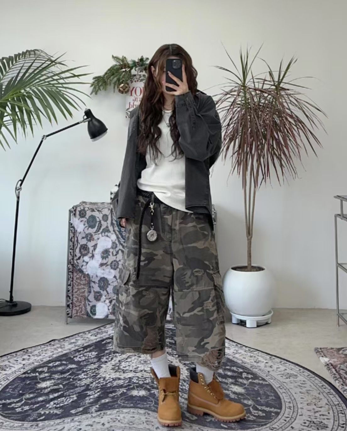 迷彩破爛七分褲 Camouflage Damage Trousers
