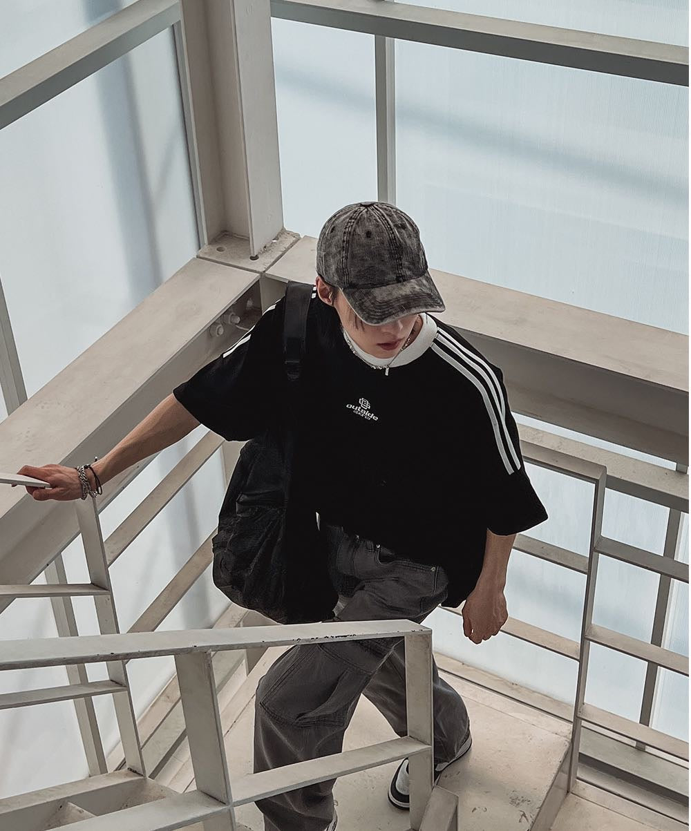 韓系三間拼色短袖 Three-stripes T-shirt
