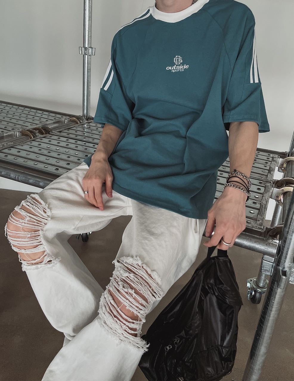韓系三間拼色短袖 Three-stripes T-shirt
