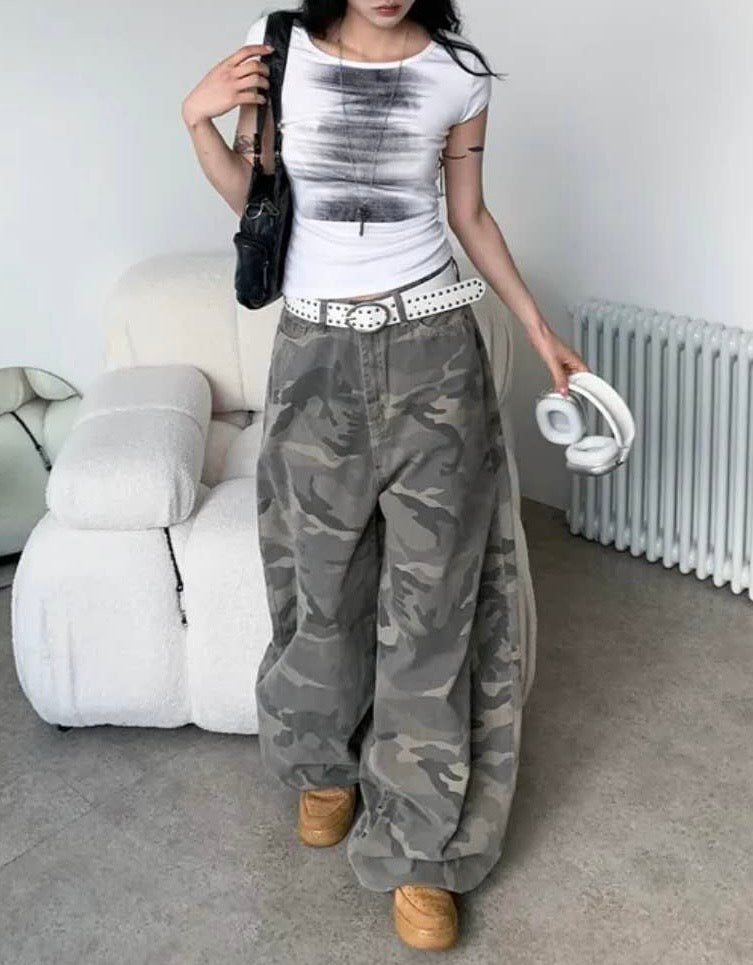 迷彩彎刀褲 Camoflage Barrel-leg Pants