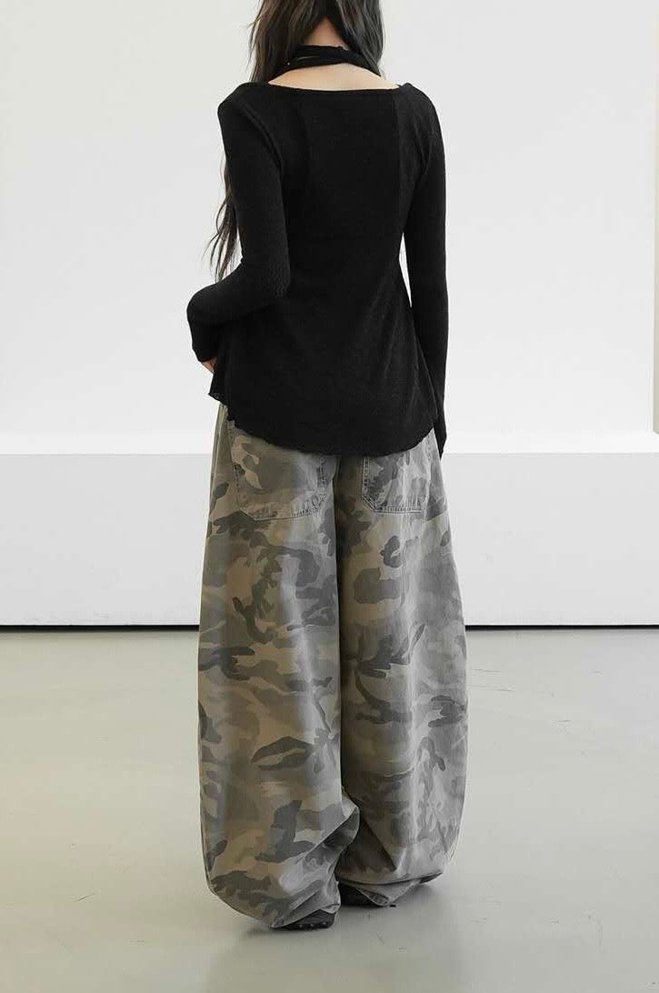 迷彩彎刀褲 Camoflage Barrel-leg Pants