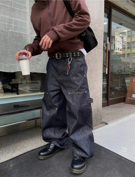 Retro Wide-leg Denim Jeans