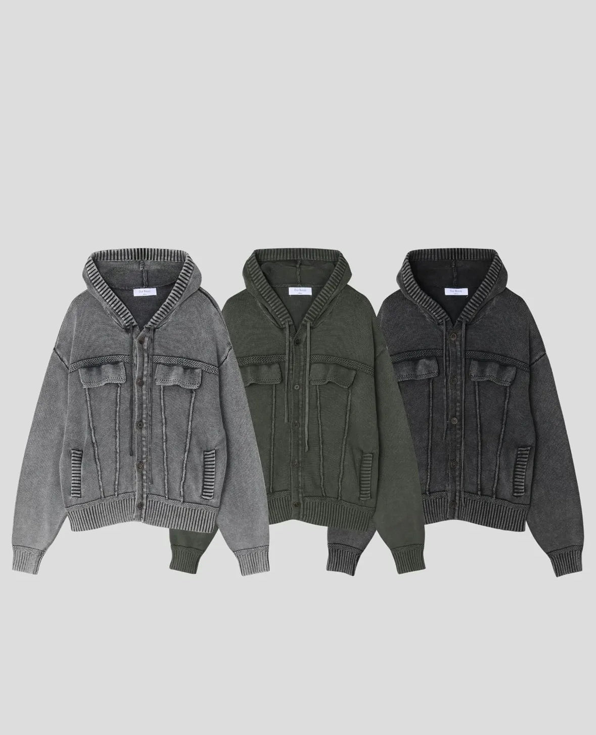 Knit Hooded Cardigen