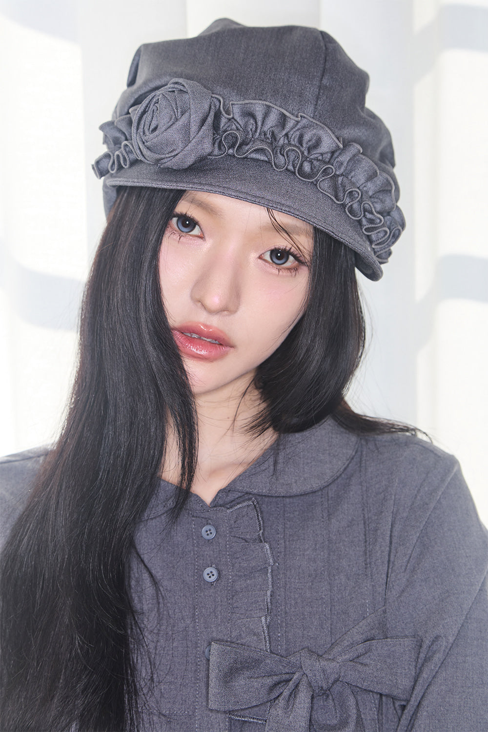 【ILLIGO】Fleur Ruffle Hunting Cap | Grey