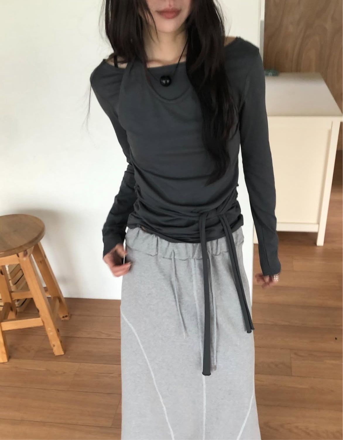 Mocoo Halter Neck Long-sleeve Top