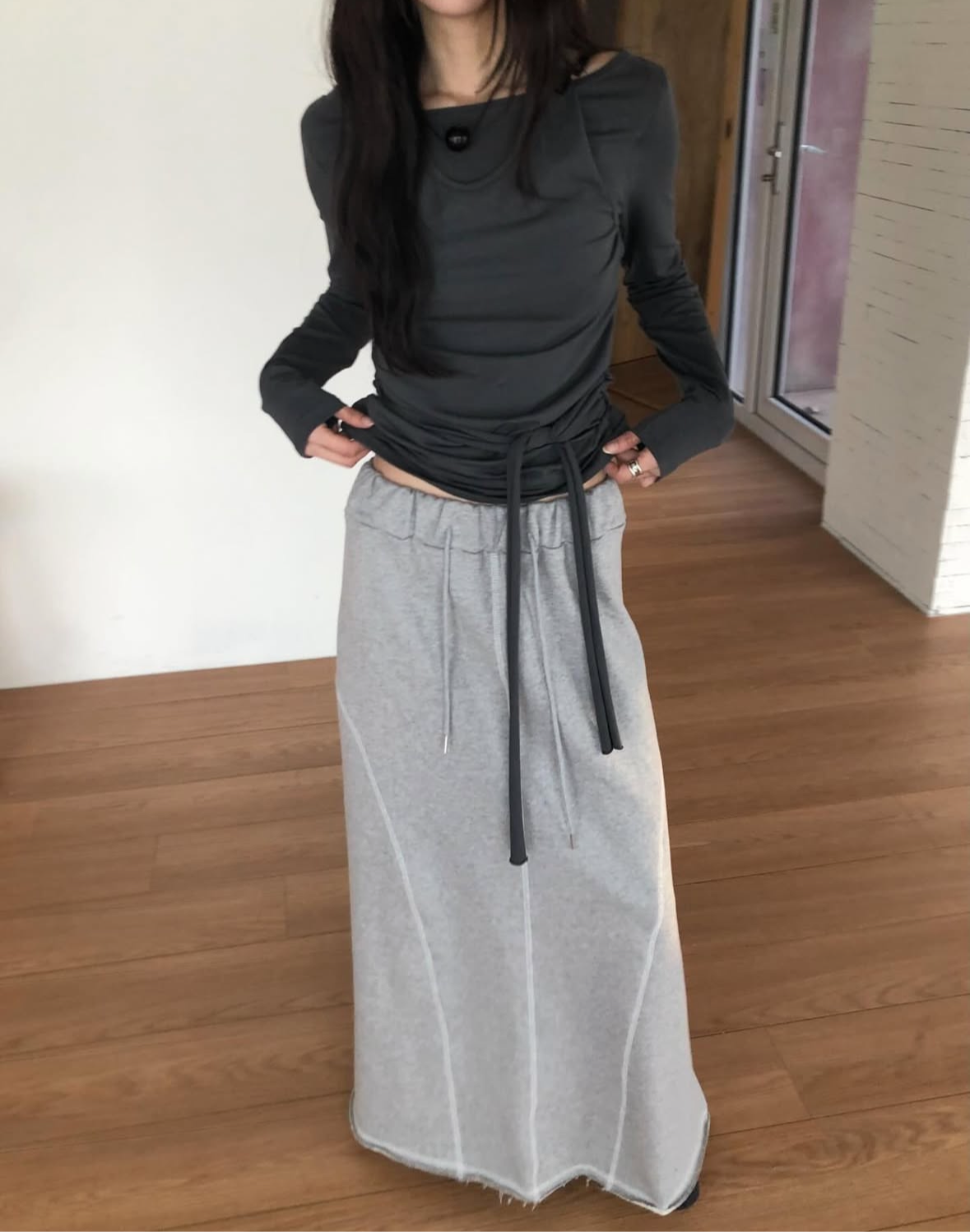 Mocoo Halter Neck Long-sleeve Top