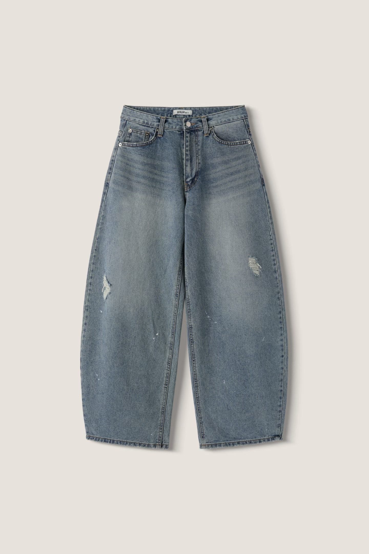 Distressed Wide-leg Jeans