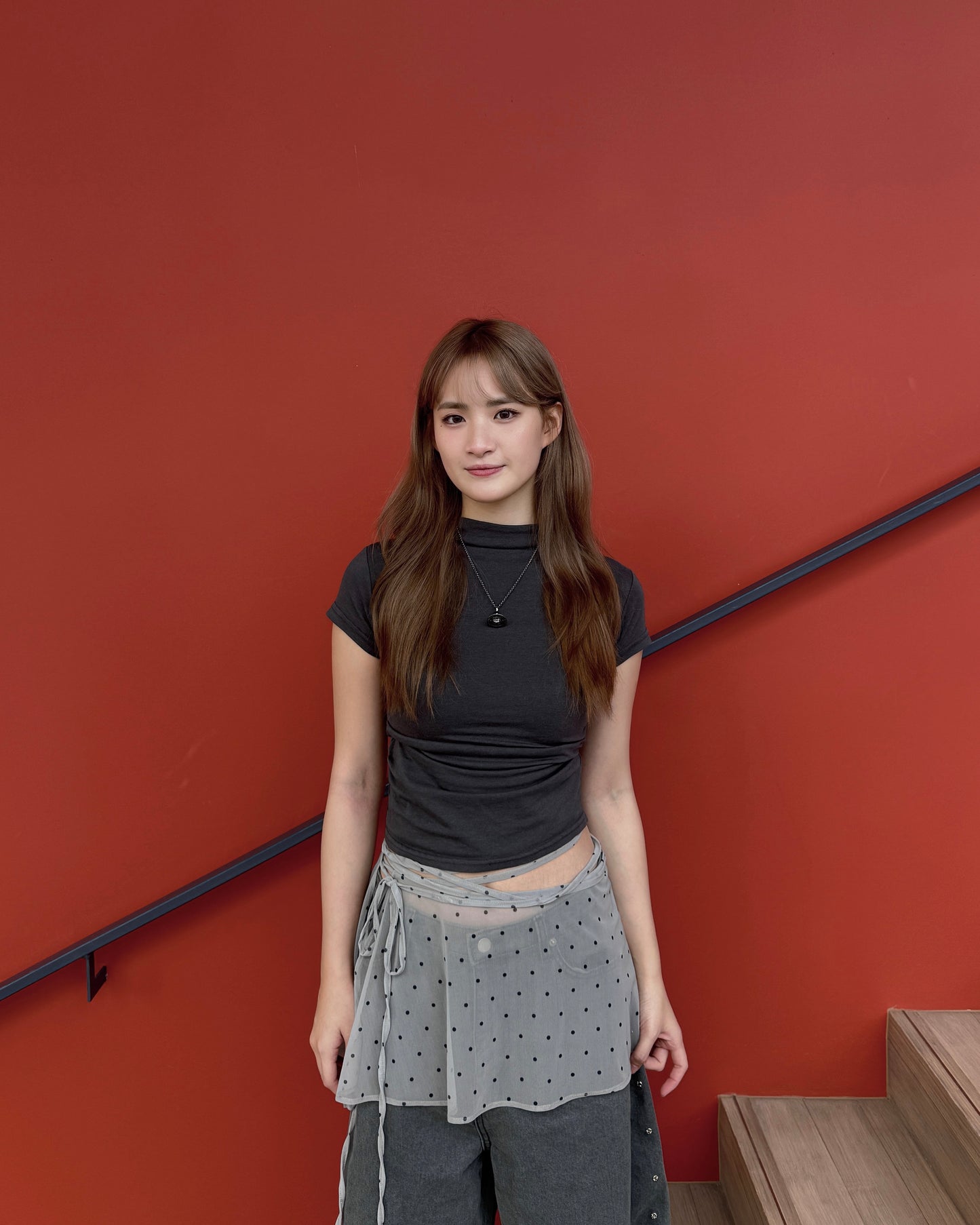 半樽領短袖上衣  Half-necked Short Sleeved Top