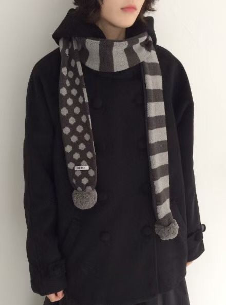 Two-way Striped Polka Dot Scarf