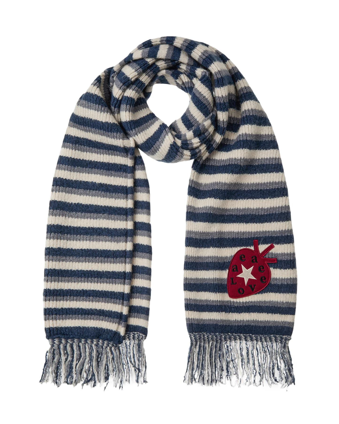 【aeae】 STRIPE TASSEL MUFFLER