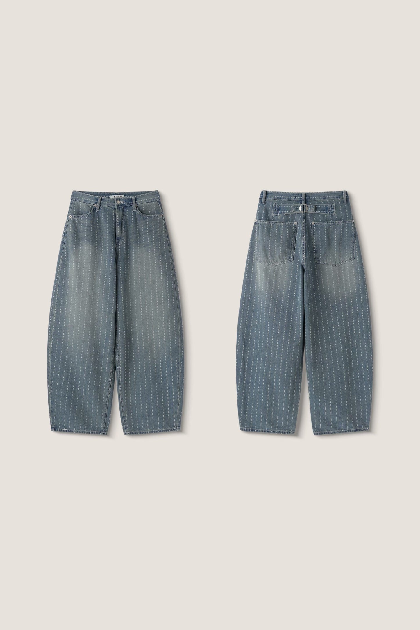 Wabash Stripe Wide-Leg Jeans