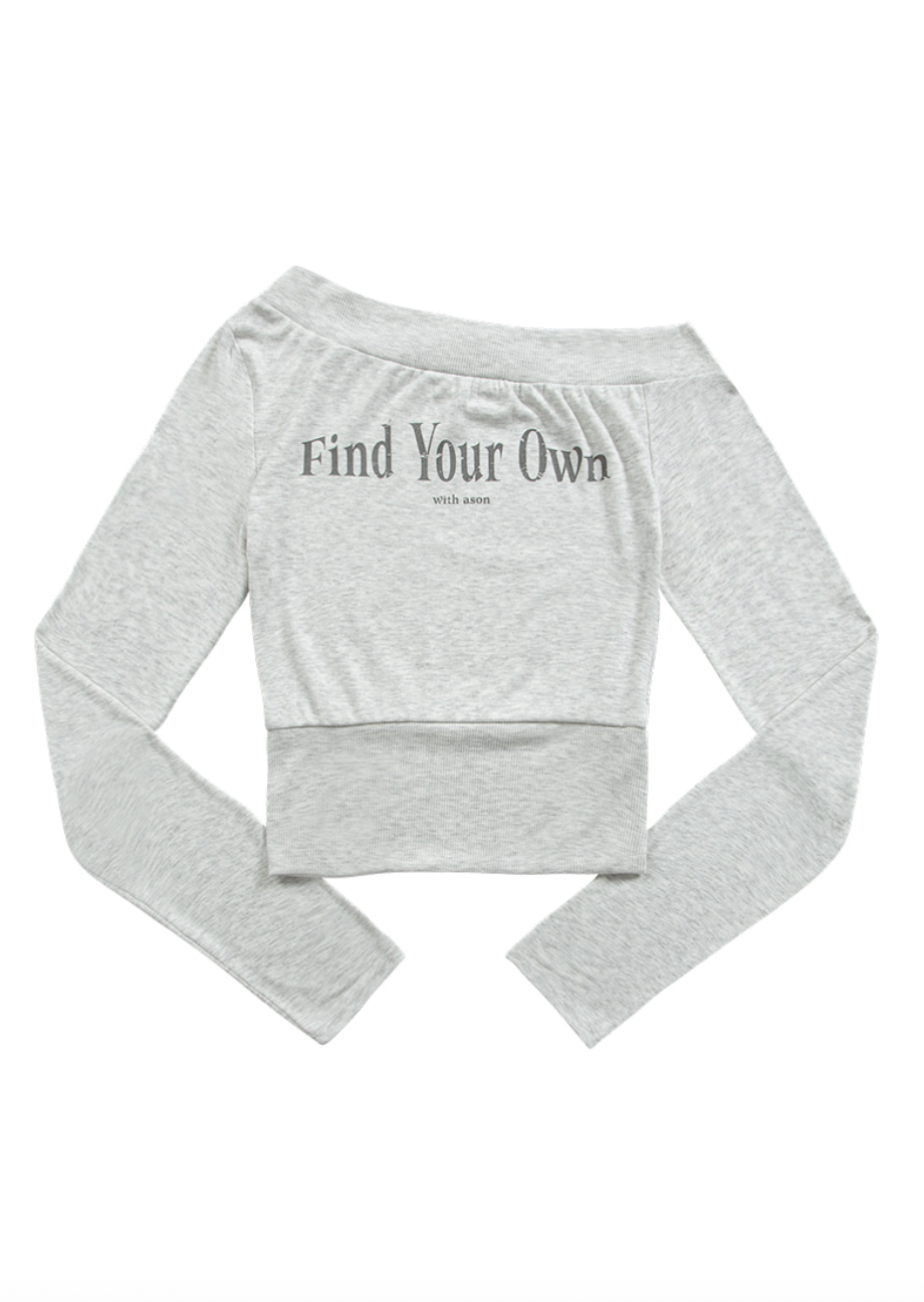 【as'' on】FIND OFF-SHOULDER TEE | Melange-grey