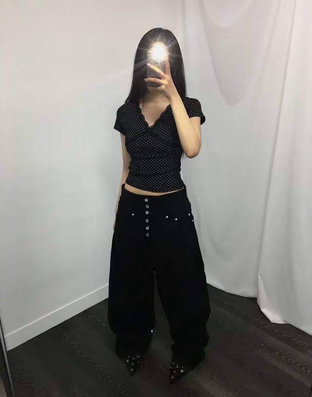 Buttons Wide Pants