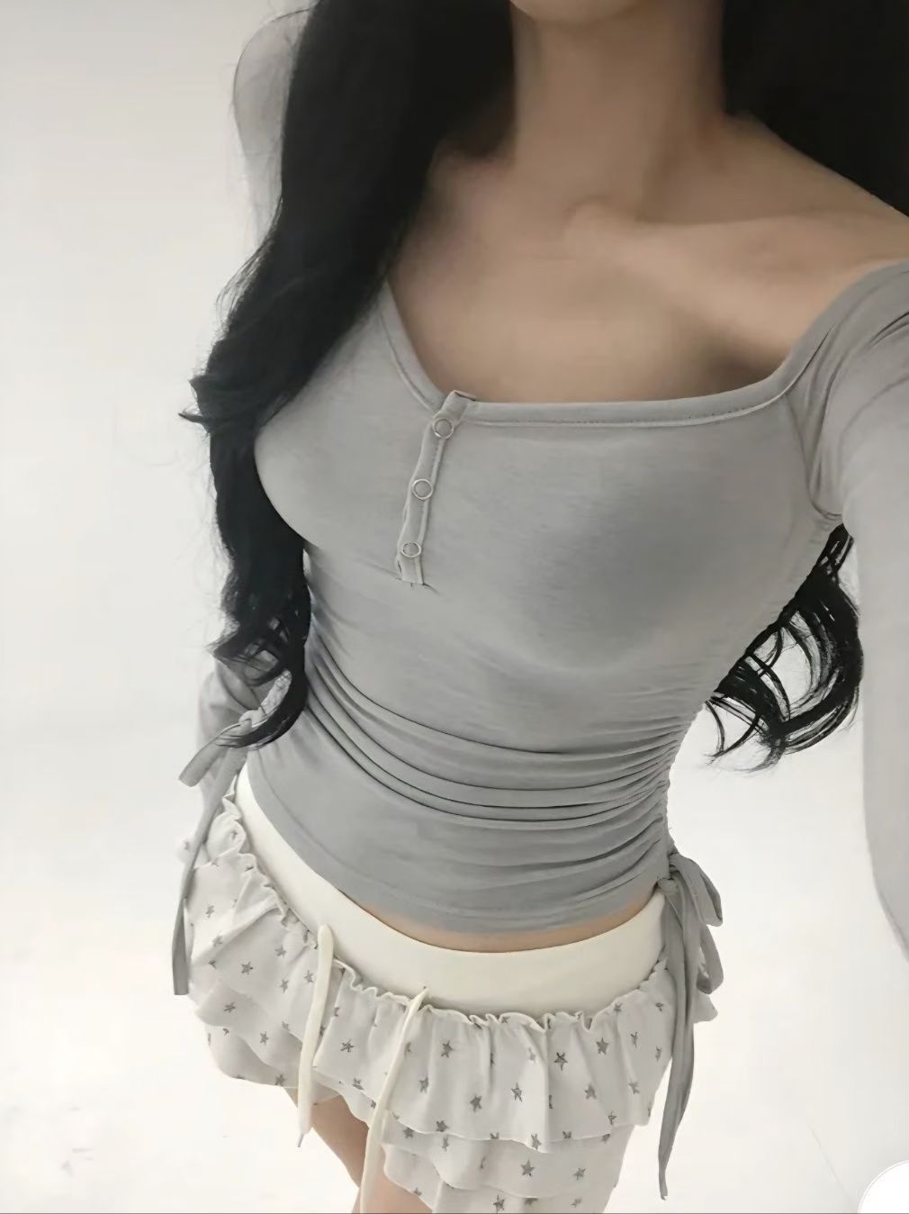 Off shoulder Long-sleeved Top