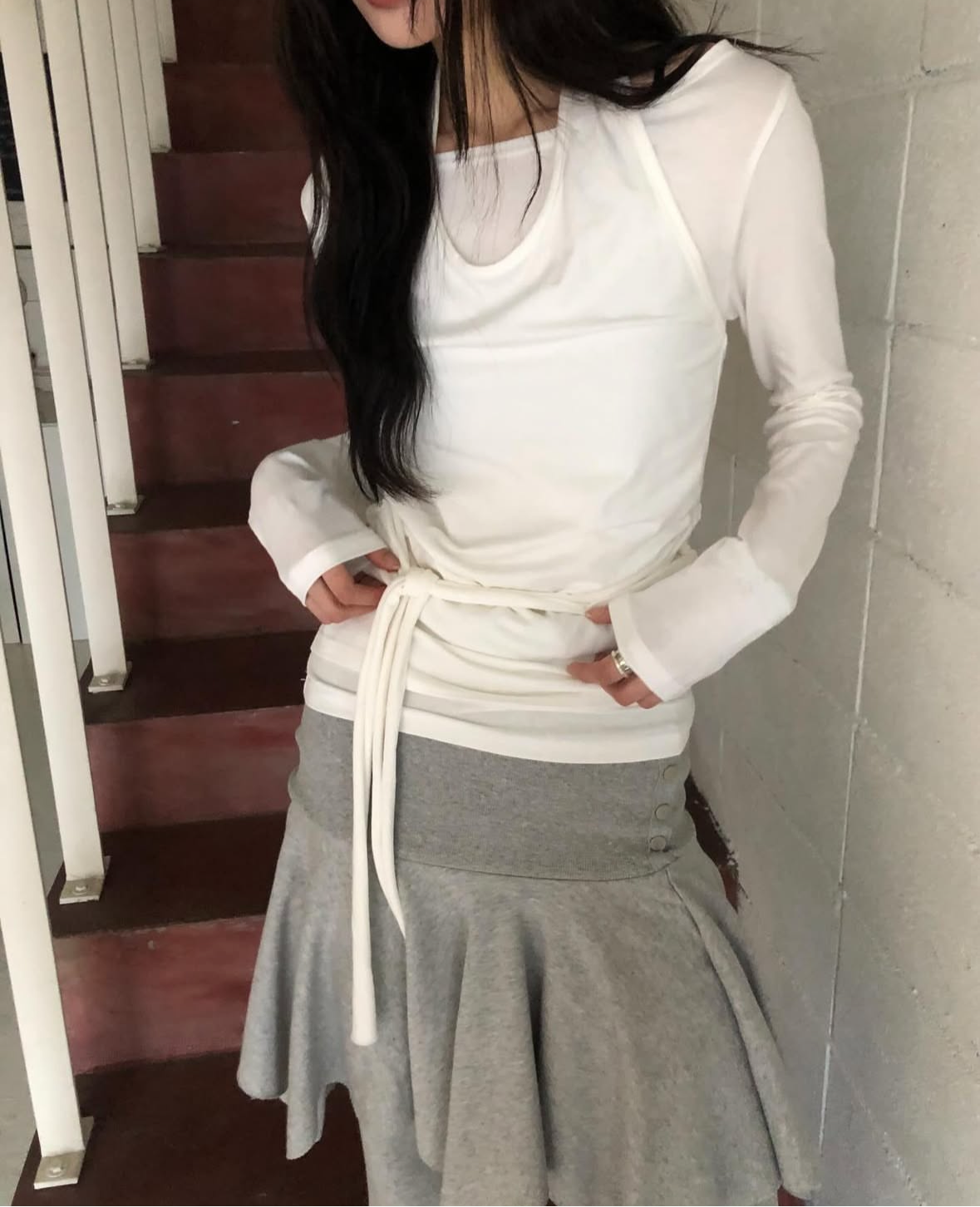 Mocoo Halter Neck Long-sleeve Top