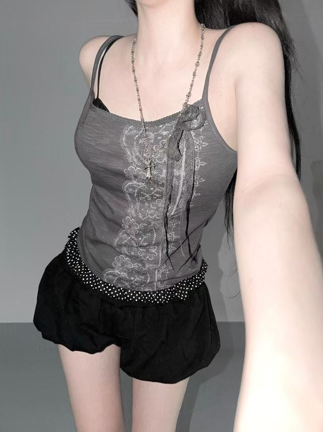 Lace Ribbon Slouch Camisole