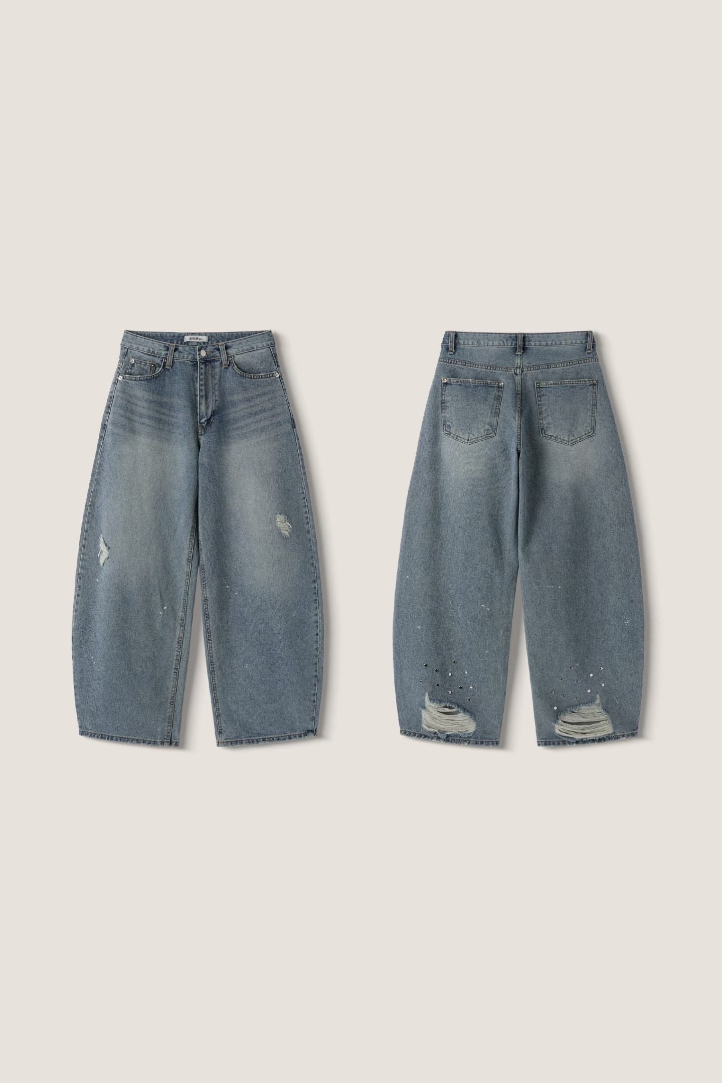Distressed Wide-leg Jeans
